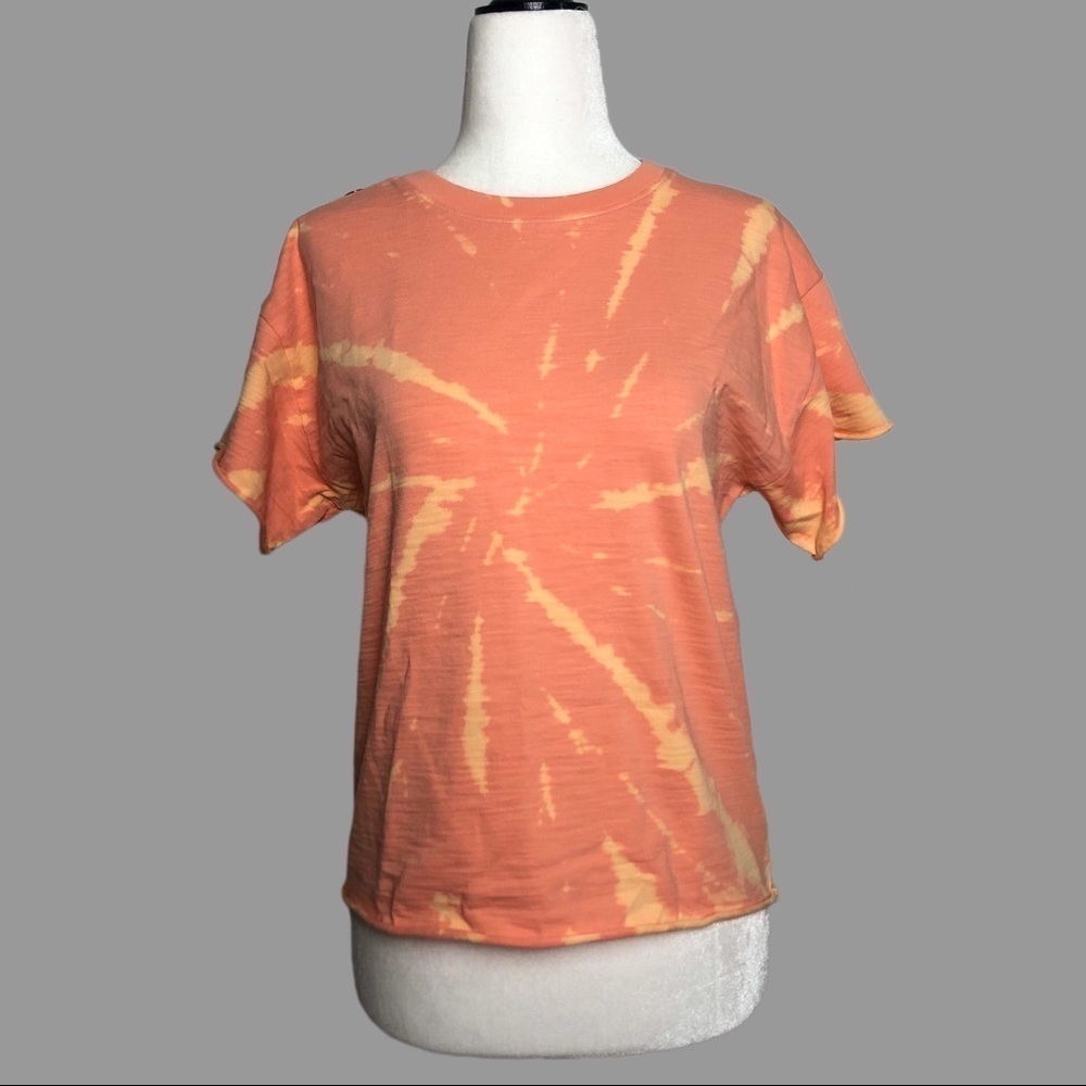 ❤️ XS ❤️ NWT Anthro Top Tie Dye Starburst Retro Shoulder Snap Crew Neck